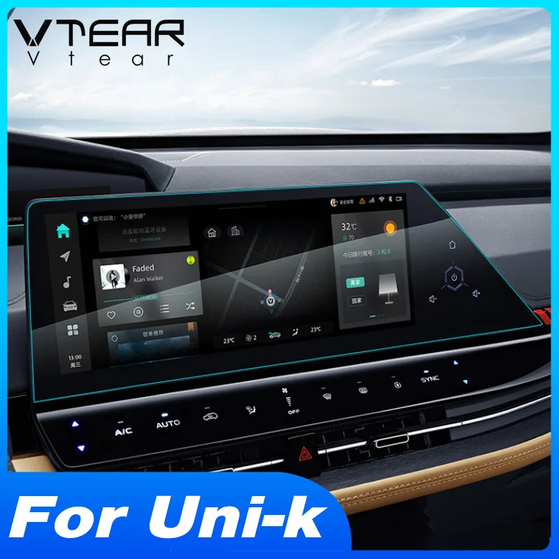 

Пленка Vtear для GPS-навигации, украшение салона автомобиля, приборной панели, наклейки, крышка, аксессуары, детали для Changan Uni-k Unik 2022