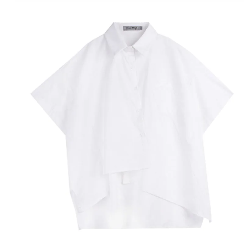 Рубашка мужская оверсайз асимметричного дизайна в японском стиле винтажная