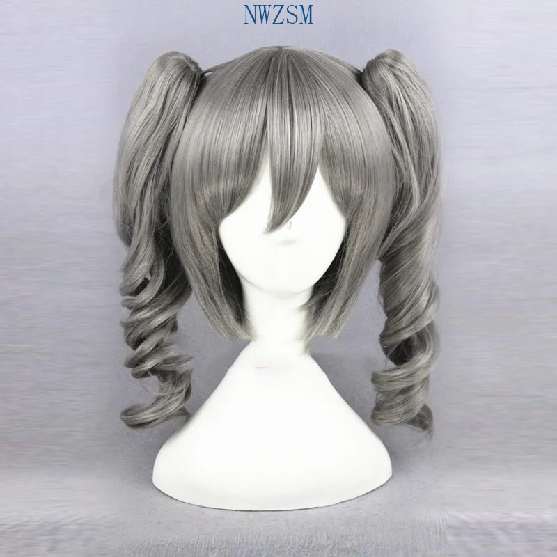 Золушка девушки Ranko Kanzaki 40 см средней длины Серый косплей парик для женщин Аниме