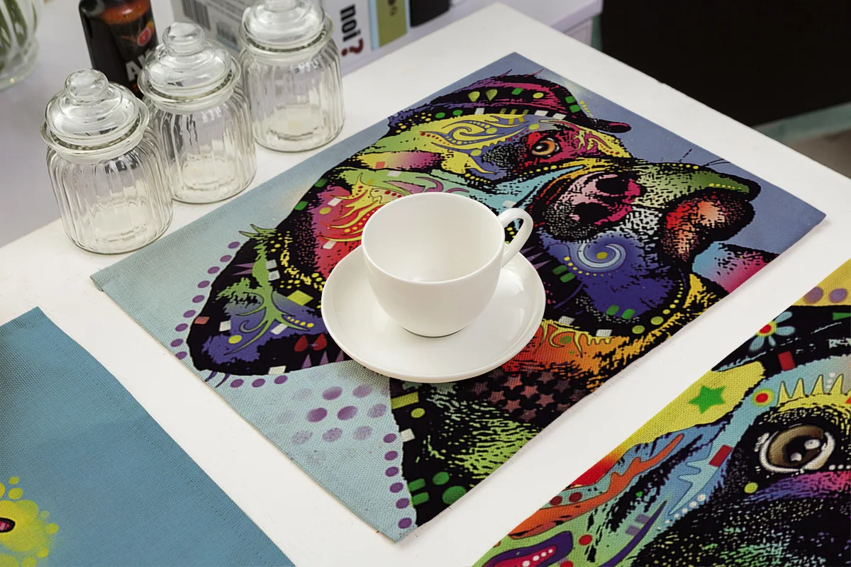 Хлопковая льняная подставка с принтом животных для обеденного стола подставки