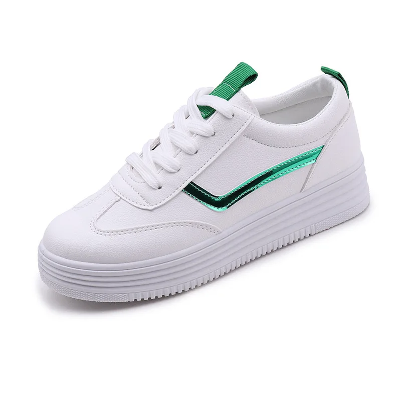 Women Shoes Autumn New Style Casual Sports Fashion Shoes Korean-style Stylish Versatile White Shoes Women's - Цвет: Зеленый