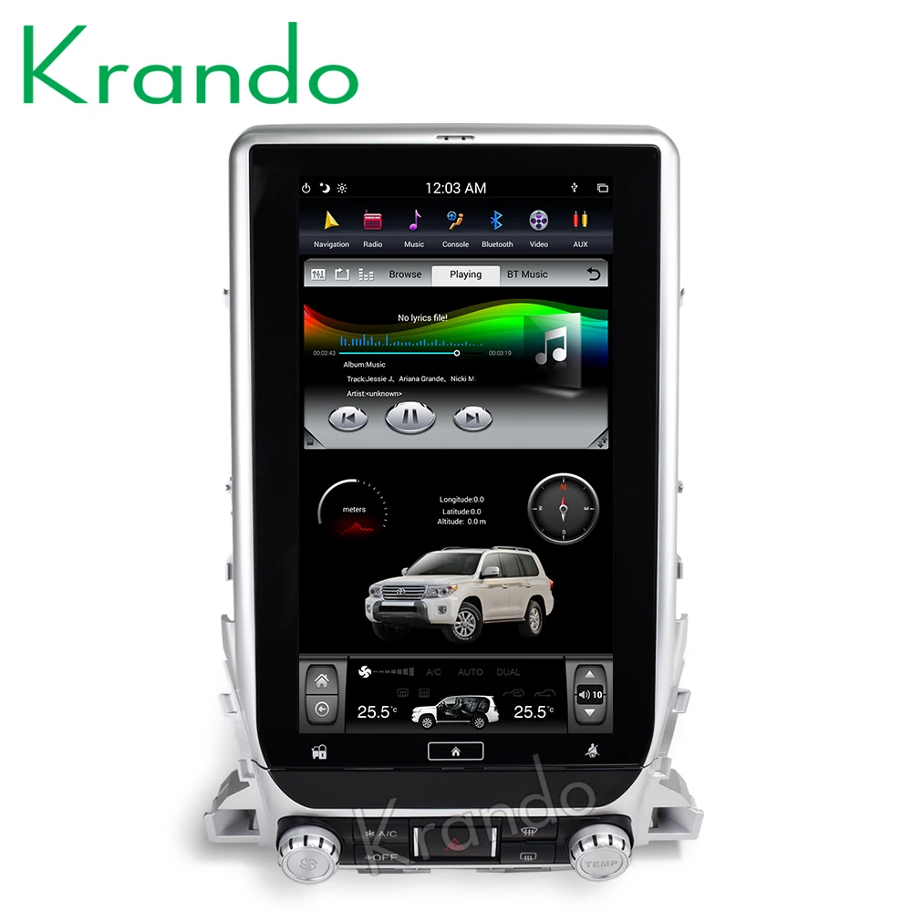 Krando Android 8,1 13," супер Тесла вертикальный сенсорный экран автомобильный мультимедийный плеер радио gps для Toyota Land Cruiser 200+ BT