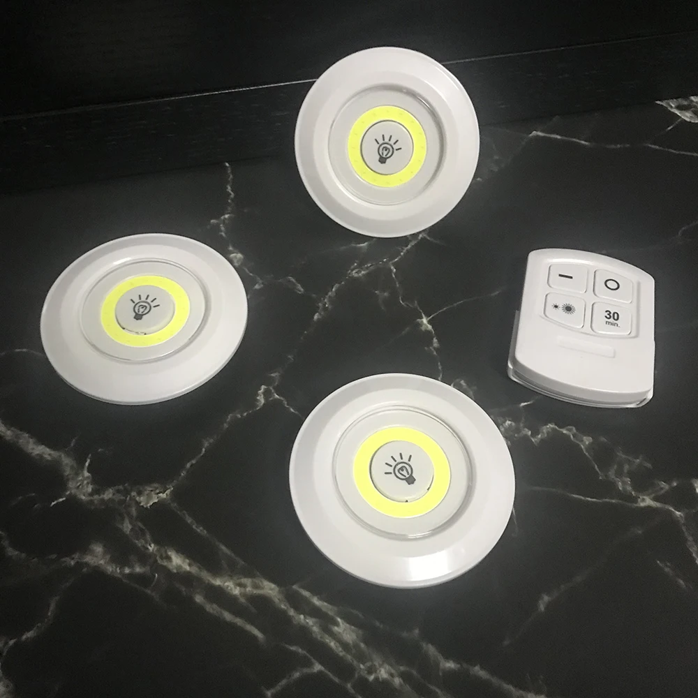 2019 New designed LED Under Cabinet Light with Remote Control Battery Operated Closets Lights for Wardrobe Bathroom lighting | Лампы и