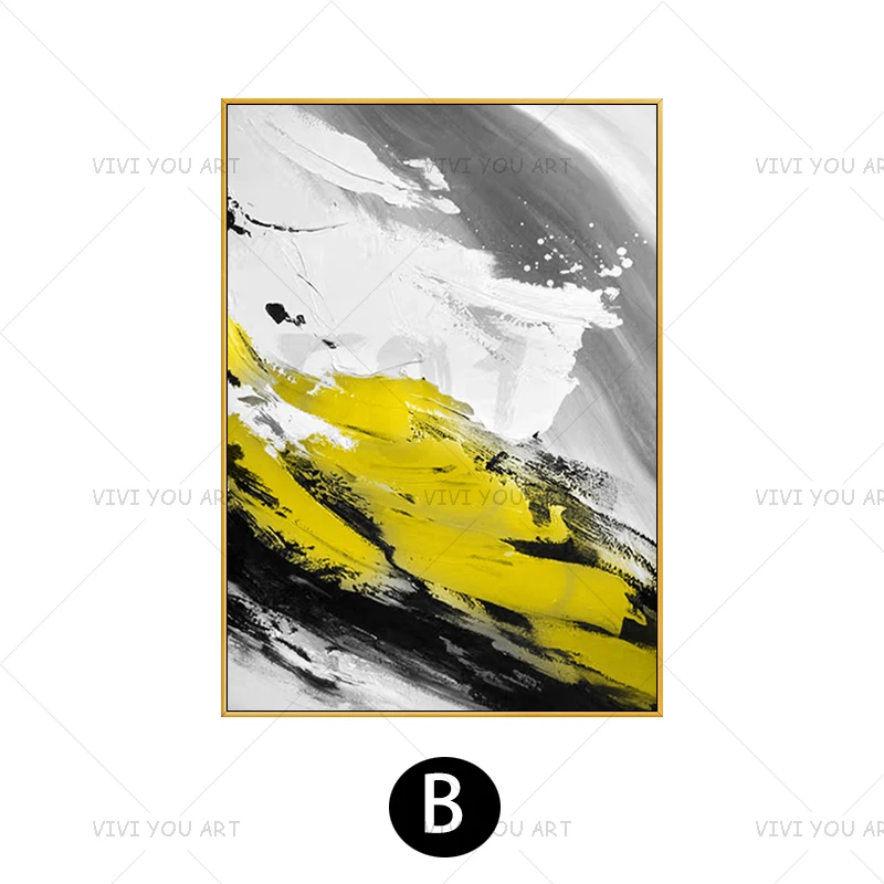 Ручная роспись желтого цвета современные абстрактные Масляные картины холст