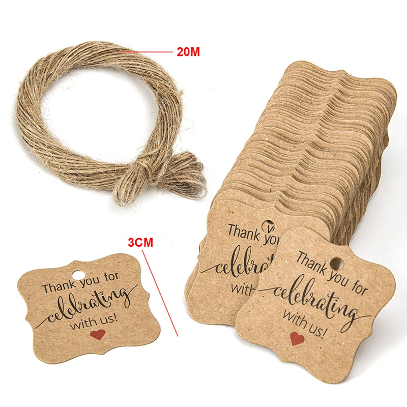 

100pc Wedding Favour Gift Tags Thank You Guest Labels Any Message Fashion US