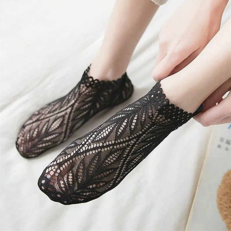 

Распродажа, Ажурные кружевные женские носки, сетчатые тонкие летние невидимые носки-лодочки, дышащие короткие носки, Тапочки