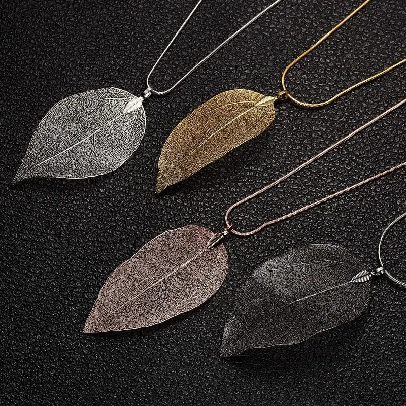 Золотое модное ювелирное ожерелье цепочка розового цвета настоящий лист