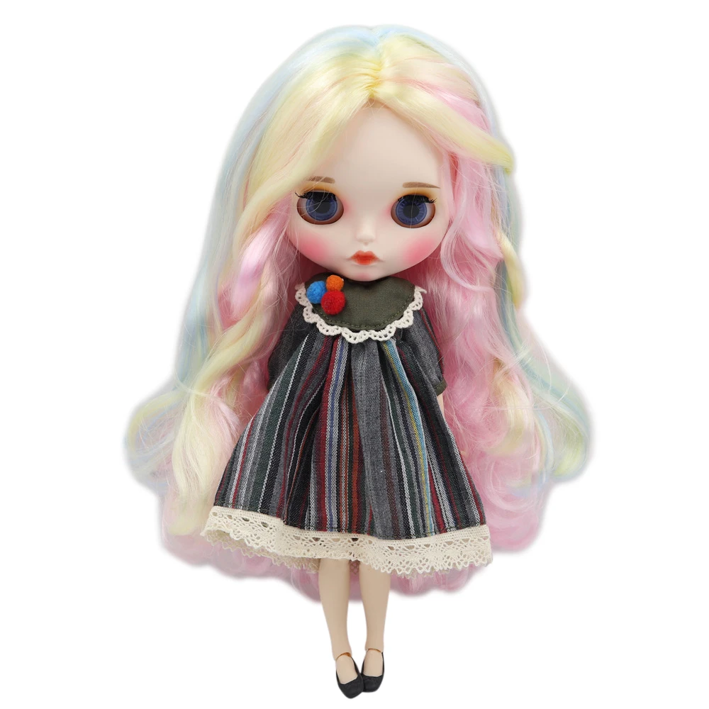 Ледяной телесного цвета Blyth кукольные нет. BL1017/136/288/6005 розовый смешанный волос матовая лицевая сторона и Ти кожи шарнирное тело