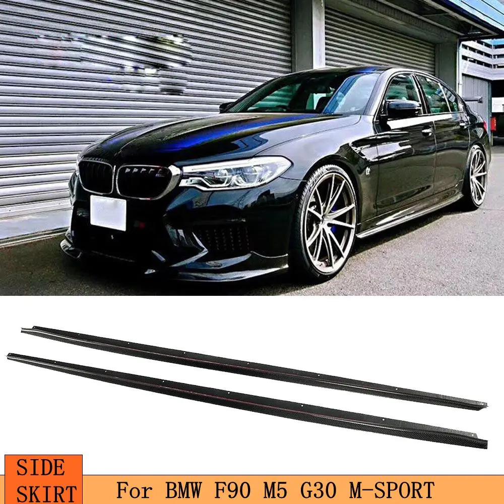 Углеродного волокна сторона юбки двери фартуки для BMW 5 серии F90 M5 G30 M-SPORT 2018 2019