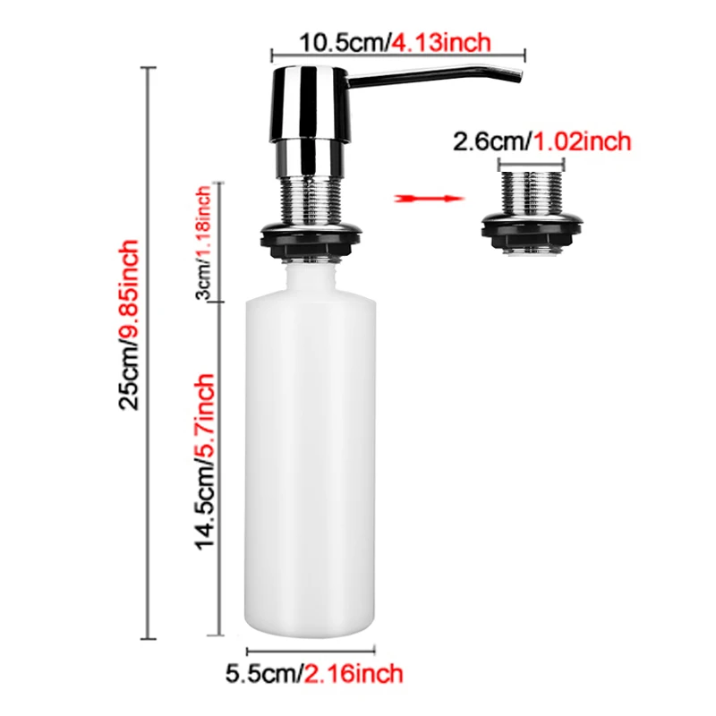 

Keuken Zeepdispenser Wastafel Vloeibare Zeep Fles Badkamer Wasmiddel Hand Wassen Zeep Dispenser Pompen 30