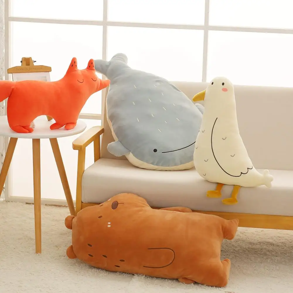Плюшевый КИТ лиса коричневые игрушки мягкие животные детский продукт подушка
