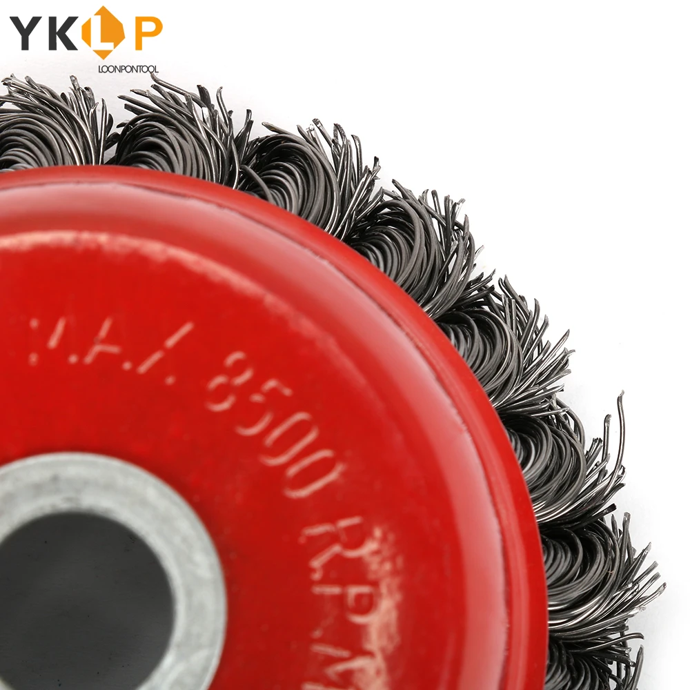 

4" Twisted Wire Wheel Brush Set with Bore 16mm Bowl Type for Metal Polishing Cleaning Removing Paint Rust Corrosiont