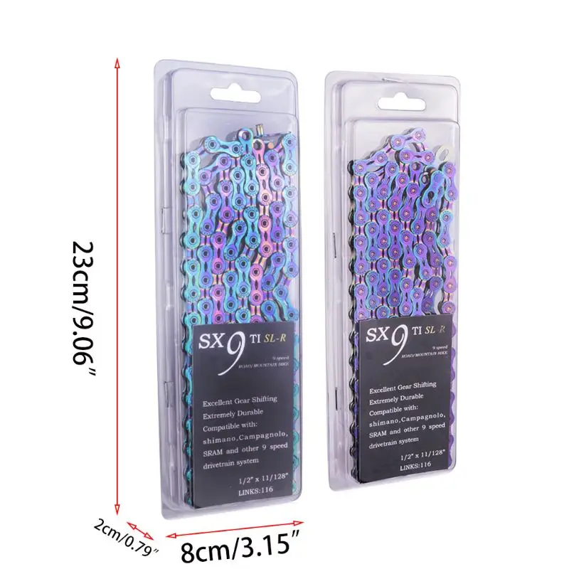 

9 Speed Colorful Bike Bicycle Chain Hollow Durable Missing Link Rainbow EL SLR