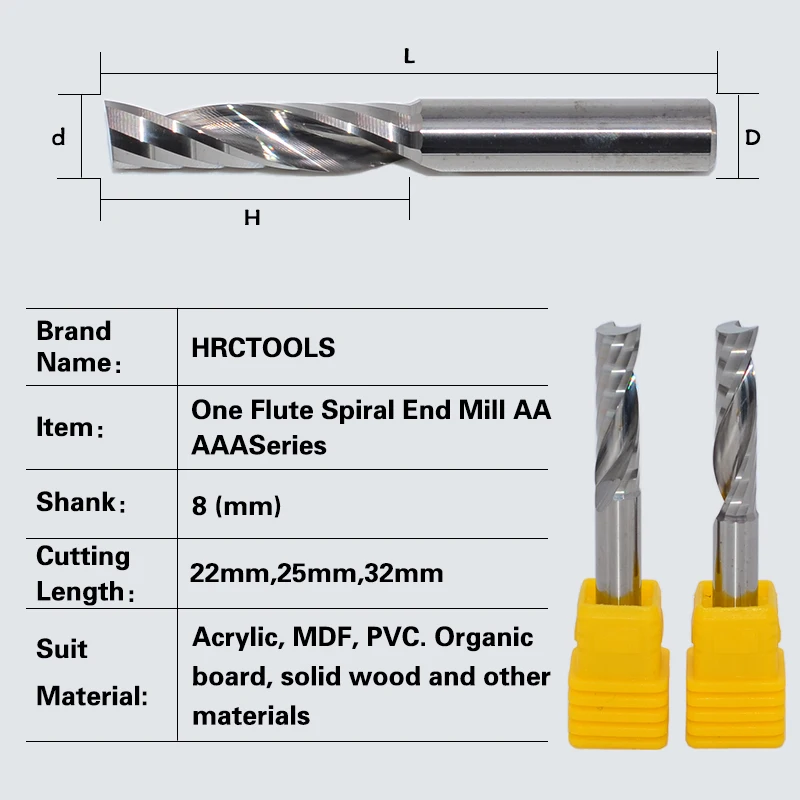 5pcs 8mm Endmills One Flute Carbide endmill Tungsten Steel cnc Milling Cutter End Mill machine cutting tools AAAAA Series | Инструменты