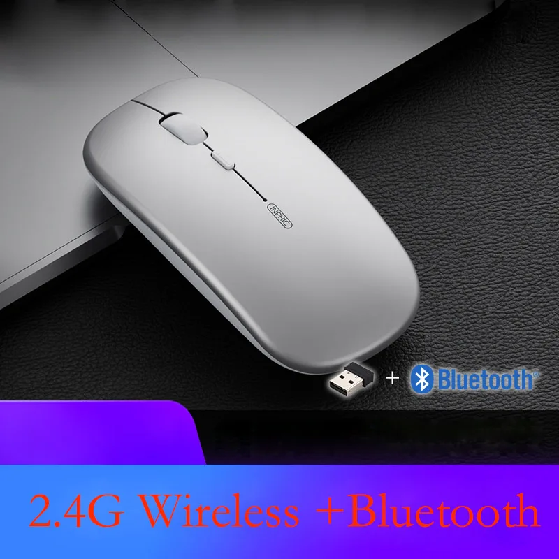 

Wireless Mouse Computer Bluetooth Mouse Silent Mause Rechargeable Ergonomic Mouse 2.4Ghz USB Optical Mice For Macbook Laptop PC
