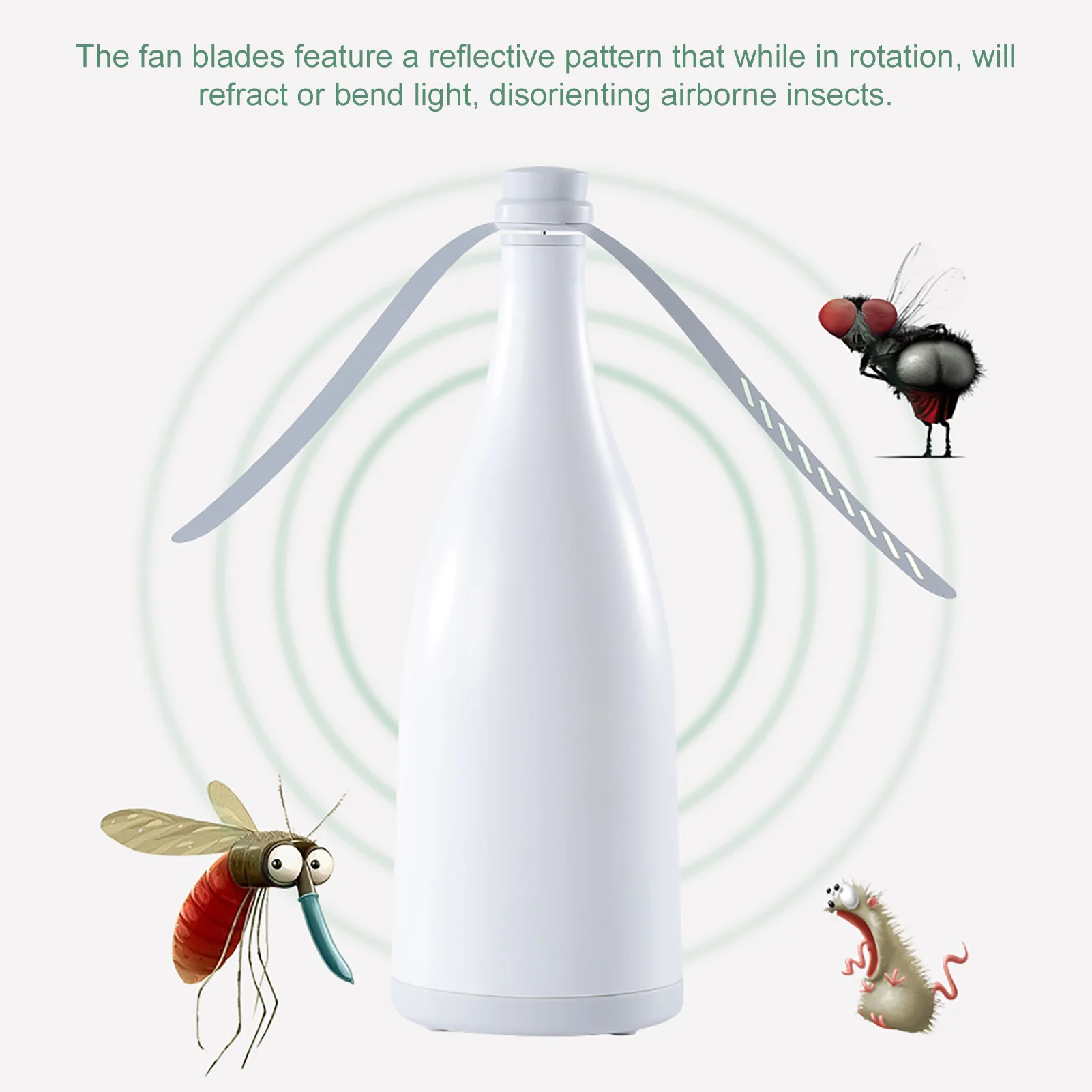 

Automatic Electronic Pest Control Fan Blade Mosquito Fly Bugs Repellent Food Protector Mosquito Fly Fan Portable Mini Desk Fan