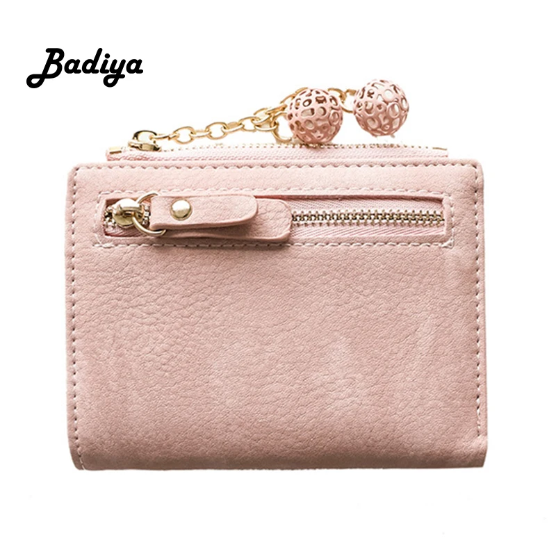 Женский кошелек из искусственной кожи короткий на молнии держатель для