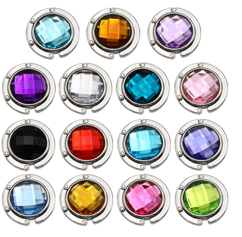 Ganchos m&aacute;gicos de aleaci&oacute;n de cristal de 100 piezas, percha para bolso de mano port&aacute;til plegable, estante de almacenamiento para decoraci&oacute;n del hogar, colgador de bolsa de escritorio m&uacute;ltiple-0