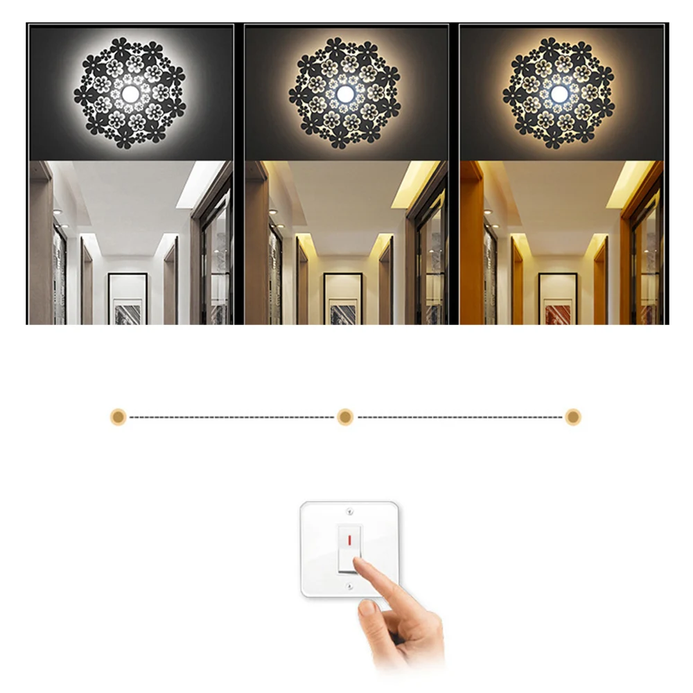 

Nordic Ceiling Lamp Flower Shape Corridor Hallway Lamp Bedroom Wall Lamp Study Living Room Dining Room Yellow LED Bulb