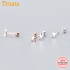 Женские серьги-гвоздики со звездами trustdave, мини-минималистичные серьги из настоящего серебра 925 пробы с винтовой звездой, DA1909