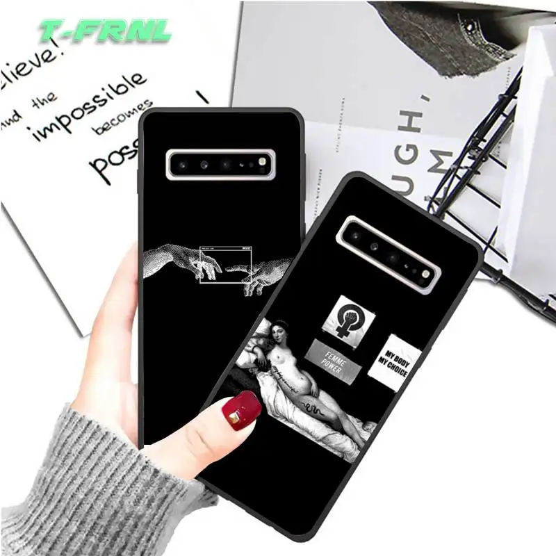 

Vintage Black Artistic Phone Case Coque for Samsung Galaxy S20 Ultra S8 S9 PLUS S10 E J600 J6 2018 Cover Accessories