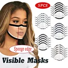 5 шт., прозрачная маска для лица для взрослых