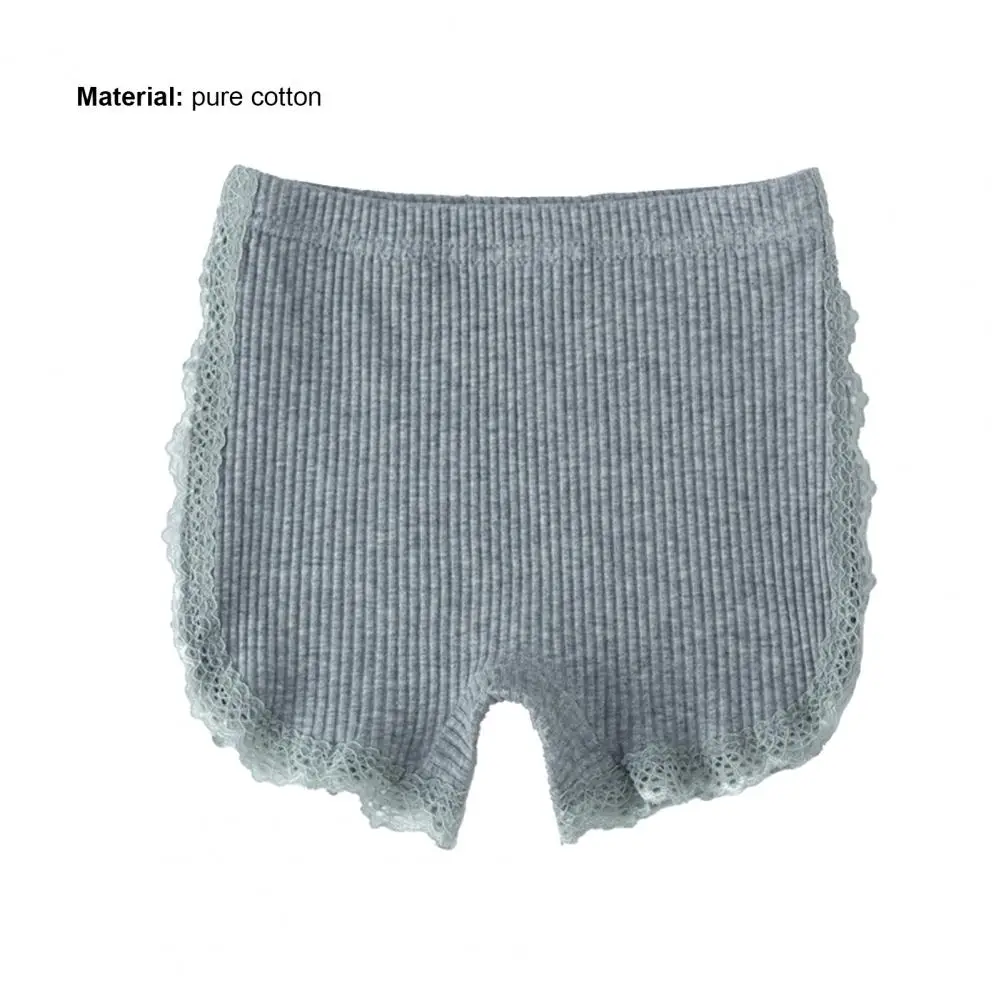Leggings finos de algod&oacute;n para ni&ntilde;as, pantalones de seguridad a rayas, Color s&oacute;lido, alta elasticidad, costura de encaje, Verano-3