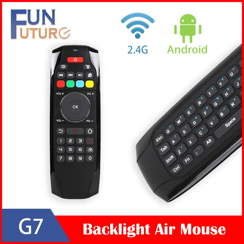G7 2 4G Беспроводная воздушная мышь с подсветкой клавиатурой 6 осевым гироскопом