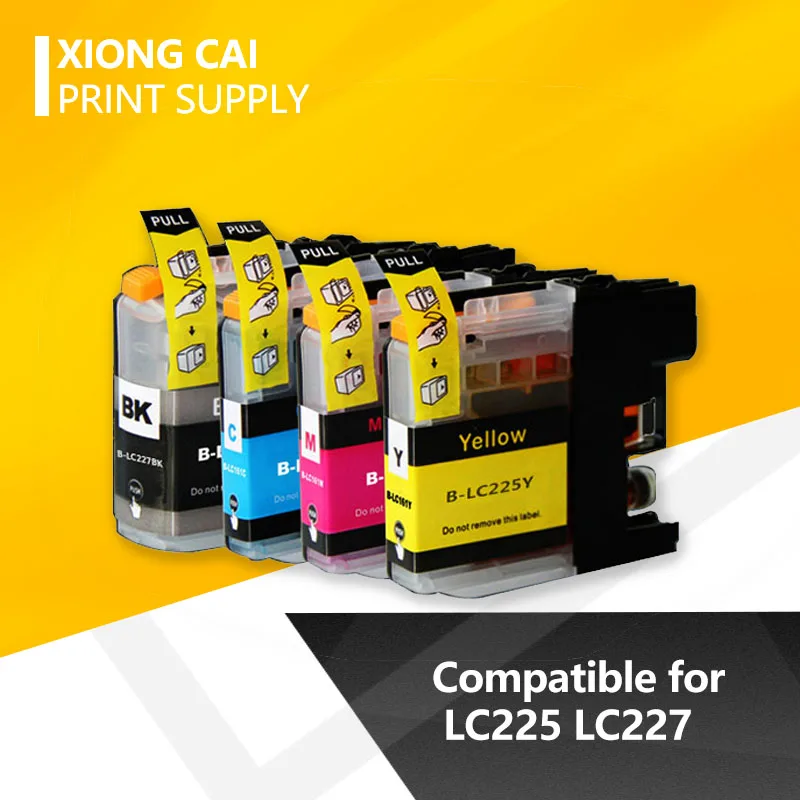 4 шт. LC227 совместимый чернильный картридж для Brother LC225 MFC J4420DW J4620DW J4625DW J5320DW J5620DW J5625DW