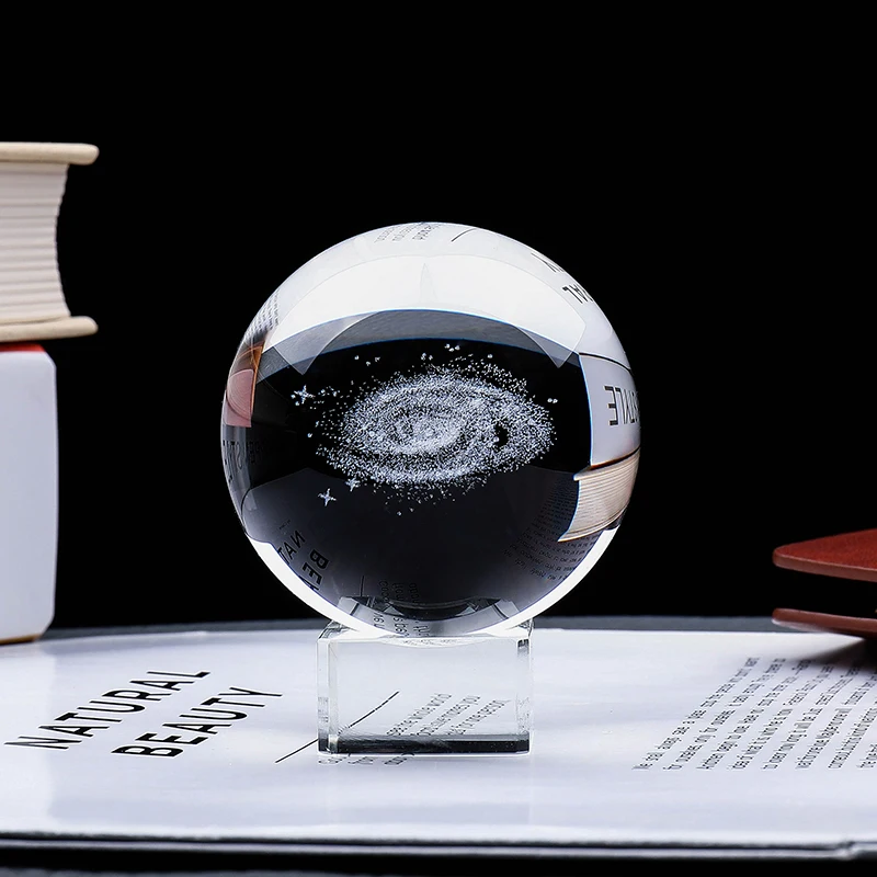 80 мм Млечный Путь галактика хрустальный шар 3D лазерная гравировка солнечная