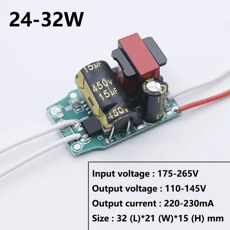24-32W 220-230mA Светодиодный неизолированный драйвер 5 Вт-40 Вт 115mA220mA 20-182 в Светодиодный источник питания AC175-265V светодиодный трансформатор для светодиодный лампы Blub - Цвет: 24-32W 220-230mA