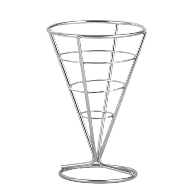 Картофель фри еда подставка держатель чип-конус металлическая проволочная