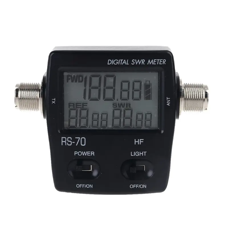 NISSEI RS-70 Digital SWR Power Meter Counter with LED Display Backlight Micro USB-DC 5V Output 1.6-60MHz 200W M Type