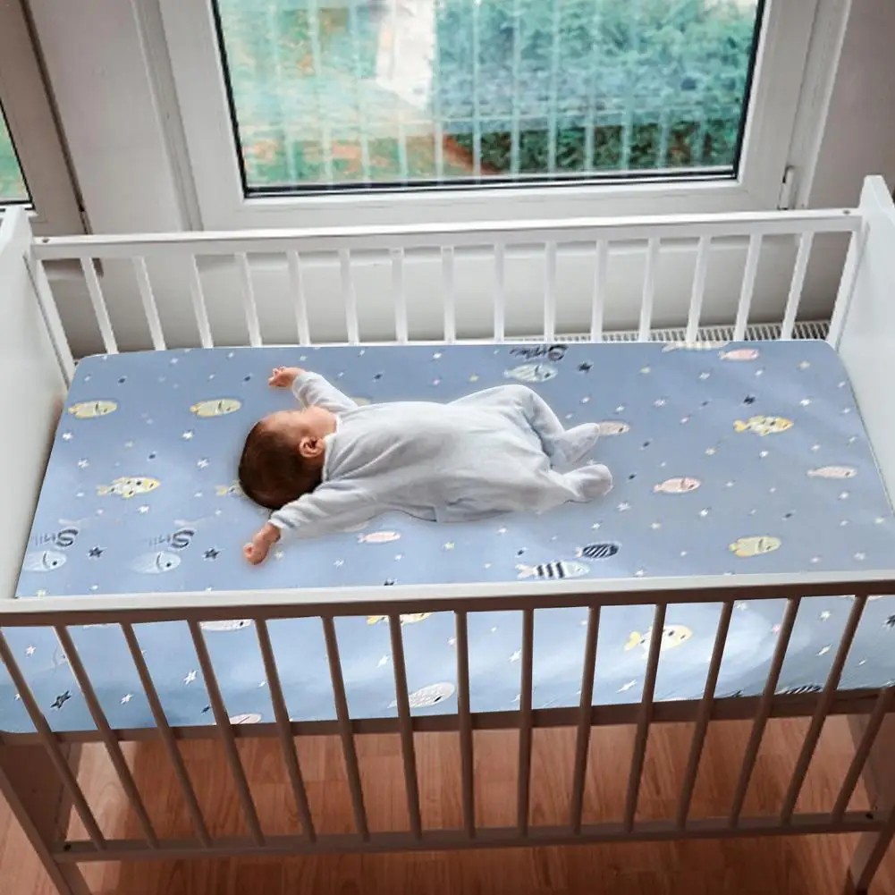 

Подтяжная простыня для детской кроватки, универсальные хлопковые мягкие простыни для детской кроватки, защитный комплект постельного бель...