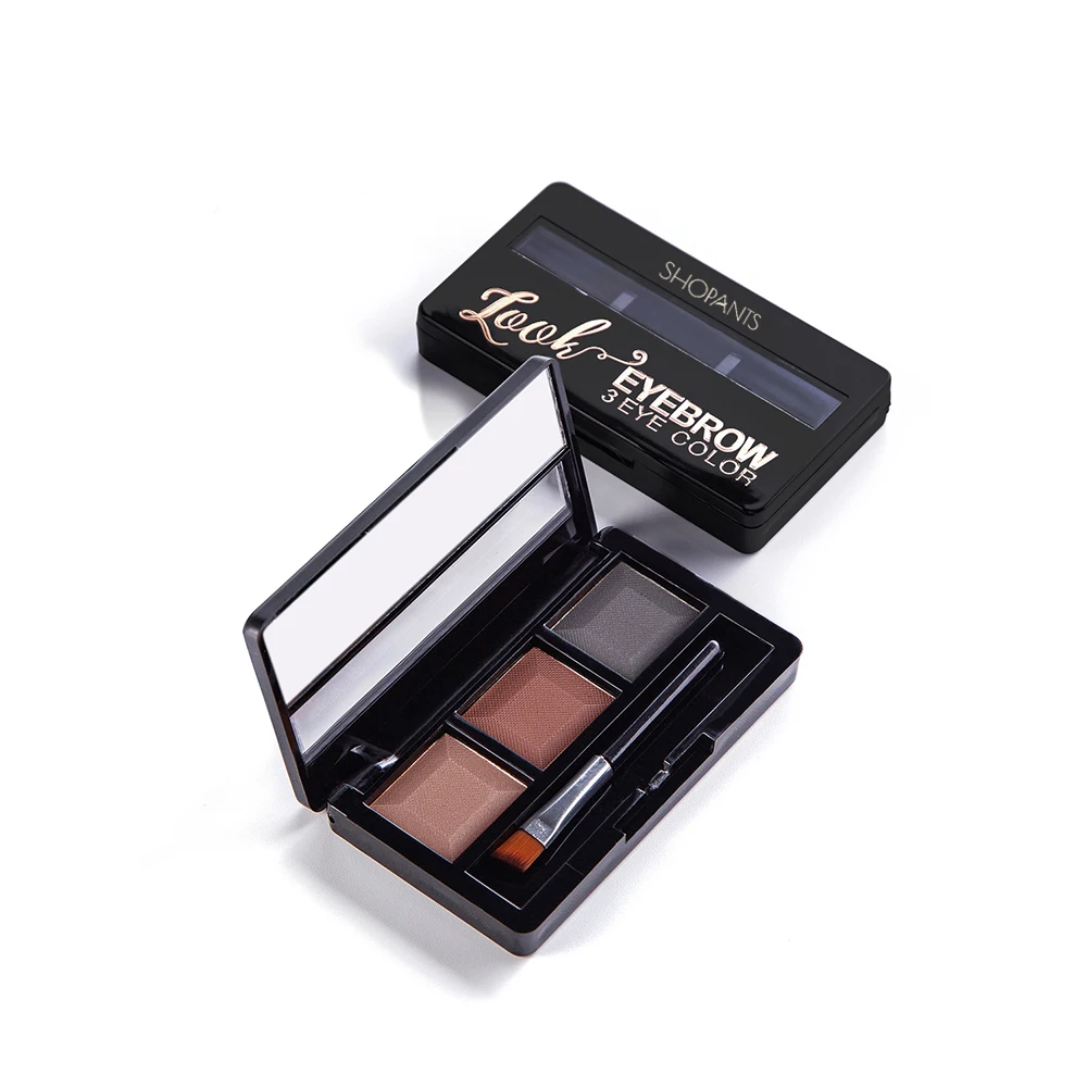 

SHOPANTS 3 Colors Eye Brow Powder Palette Waterproof and Smudge Proof Eyebrow Powder with Mirror and Eyebrow Brushes Inside