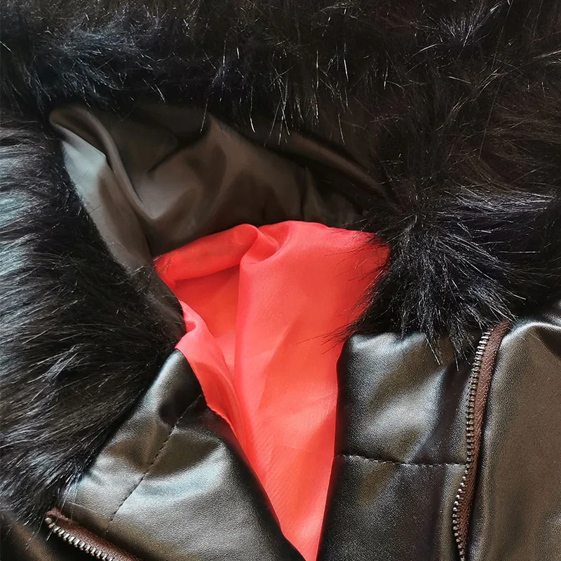 

Winter Thickened Down Cotton-padded Short Cotton Jacket Warm Slim Cotton Jacket Coat Cotton Imitation Leather Straw Hat Collar