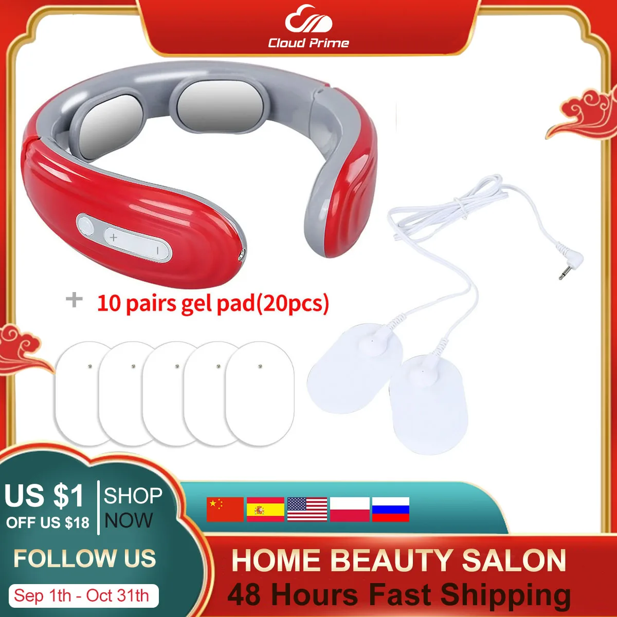 

New Neck Massager 2 Heads Smart Electric Neck Massage Health Care Shoulder Relaxation Relieve Stress Fatigue Pain Relief Tool
