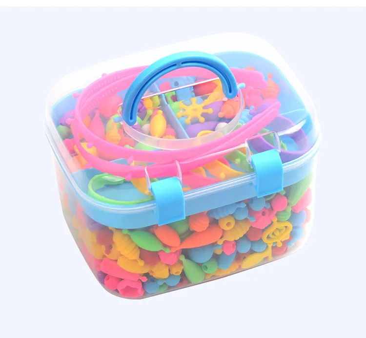 

Storage box DIY beaded 550 pieces of cartoon style bracelets play house games children interactive gift toys