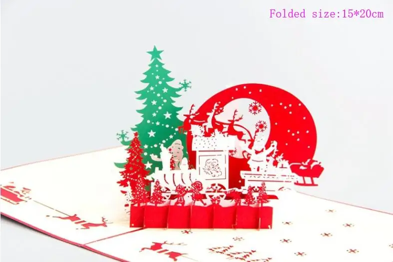 3D открытки рождественский подарок открытка с наклейками-конвертами Детские