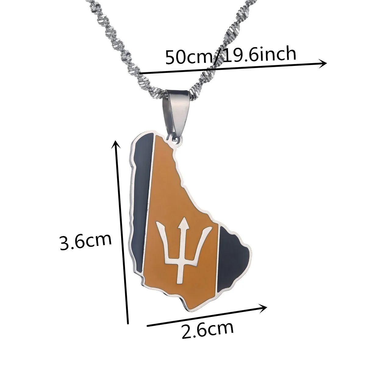 Эмалированные ожерелья с картой острова Барбадоса в латиноамериканском стиле