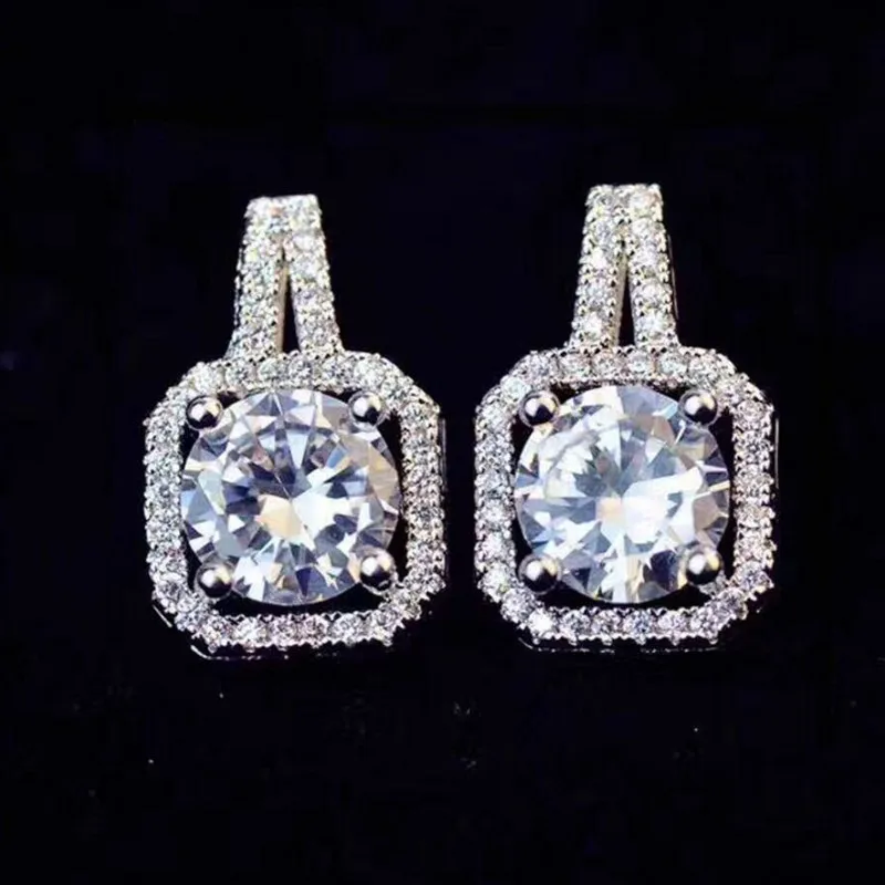 Женские серьги подвески из серебра 925 пробы с фианитом|Серьги-подвески| |