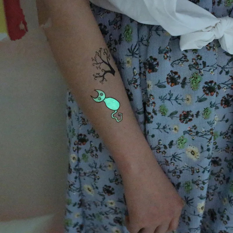 Хэллоуин светящаяся Татуировка Тыква призрак тату для детей поддельные