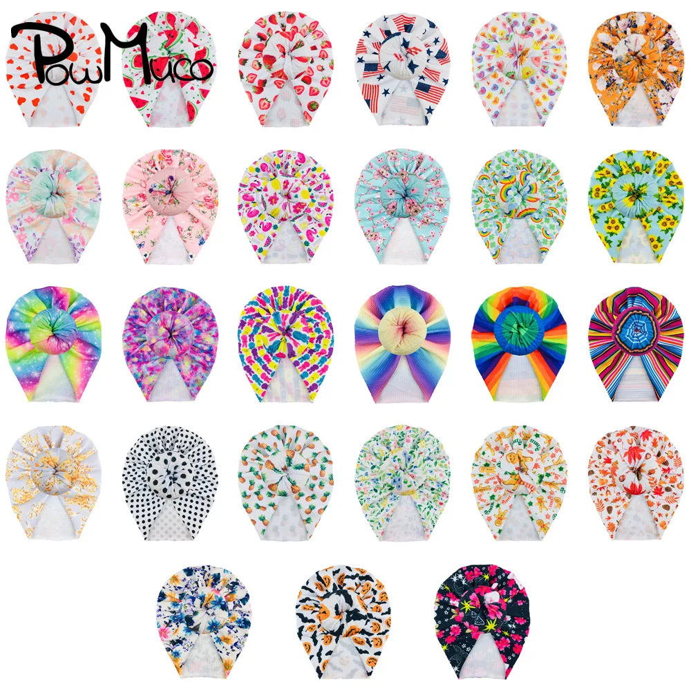 

Модные шапки Powmuco для малышей, 1 шт., с рисунком пончика, милый мультяшный рисунок, круглые шапочки, детские головные уборы, подарки на день рождения