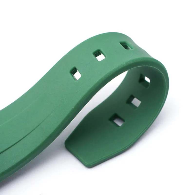 20MM 21MM Curved End Silicone Rubber Strap Watchband For Rolex Water Ghost GMT Sports Waterproof Wristband Universal Bracelet