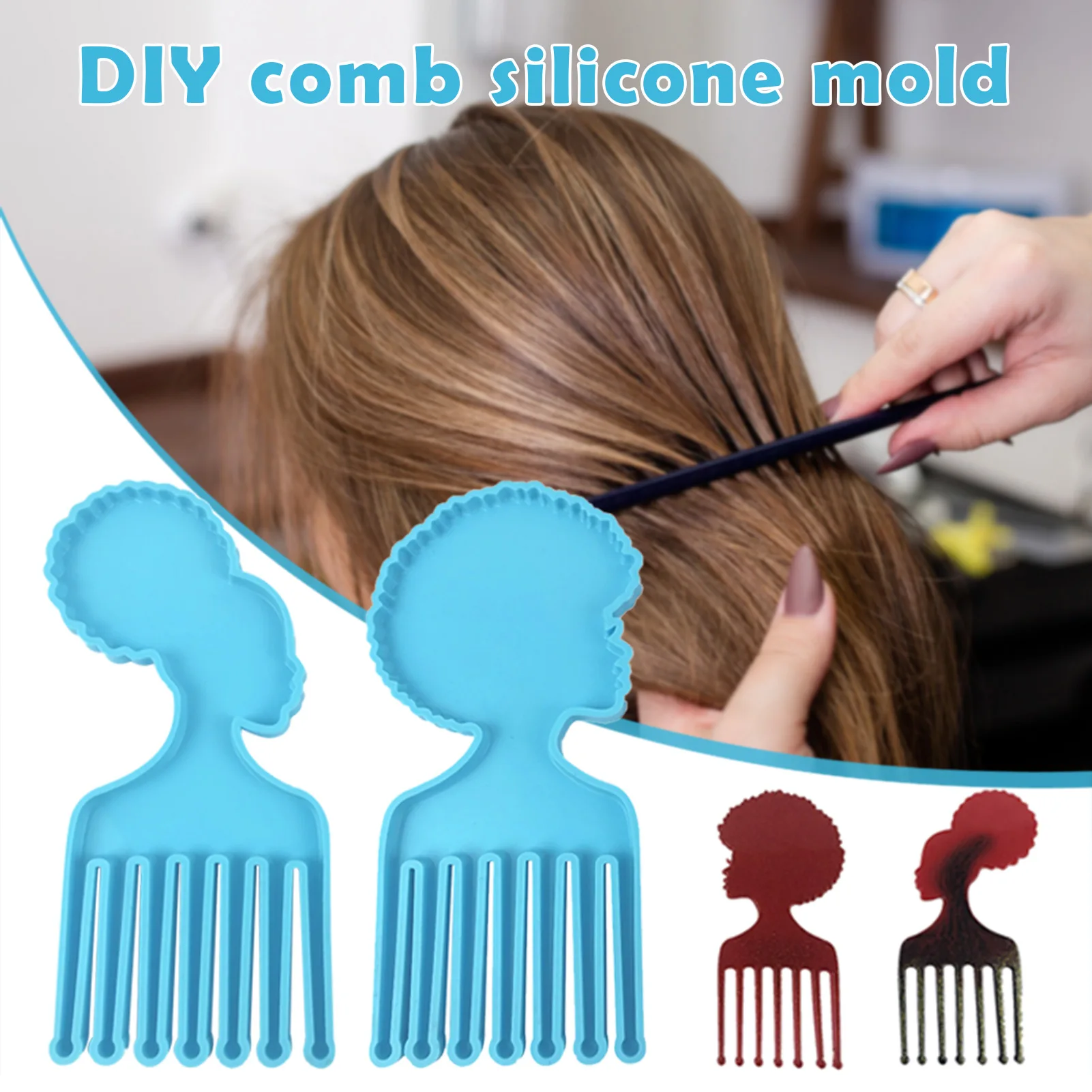 

Горячая Распродажа афро Женская расческа пресс-форма для литья мягкая женская голова Форма силиконовая форма аксессуары для волос прессфо...