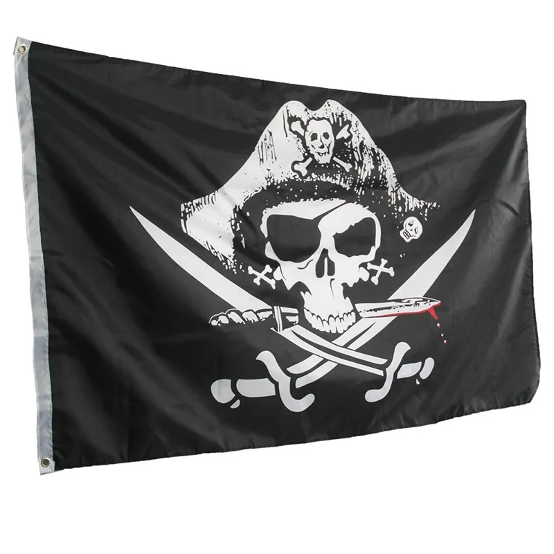 Crossed Swords Pirate Flag Wall Hanging Sabres Swords Jolly Roger Pirate Dead Man Chest Flags Skull Halloween Decorate 90x150cm one piece luffy skull jolly roger flag black white yellow