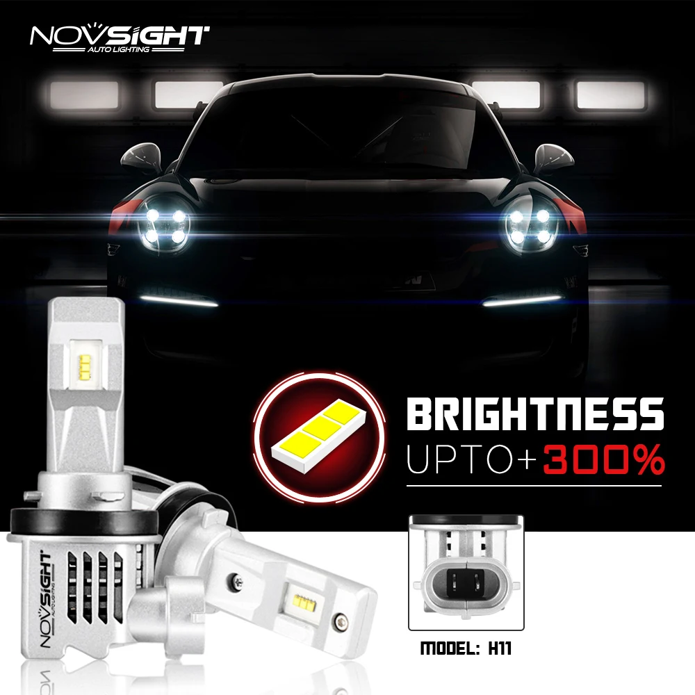 Novsight H7 H4 H3 H1 Светодиодные Автомобильные фары 6000K 10000lm Пара Автомобильные H11 9005 9006 HB2 Hi/lo луч авто фары лампы