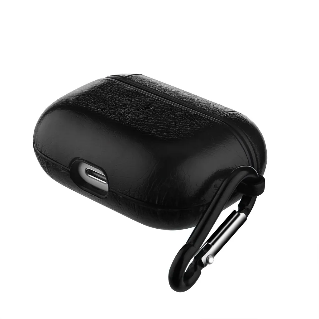 Чехол Carprie для AirPods Pro 2019 беспроводной чехол зарядки кожаный защитный с кольцом