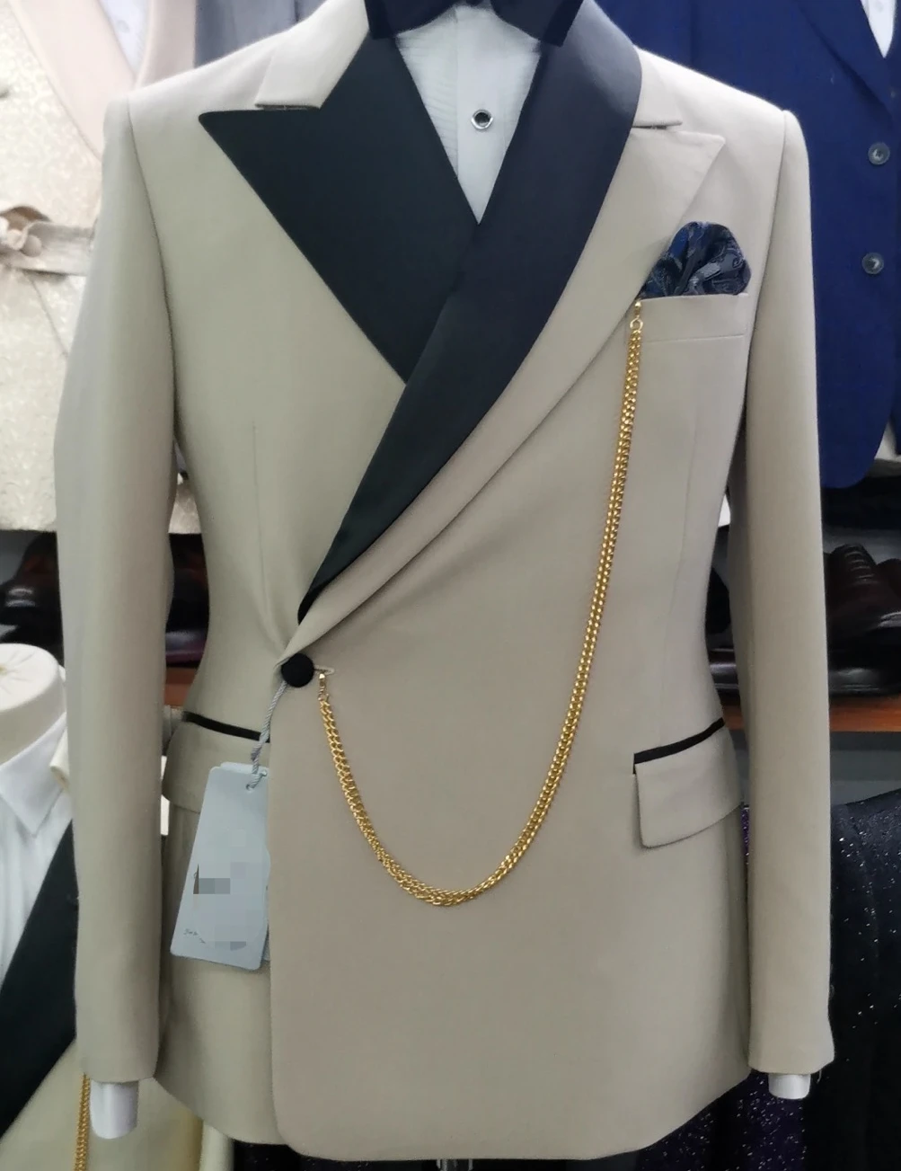 Men's 2-Piece Suit Wedding Groom Tuxedo Dress Business Modification Jacket Pointed Lapel Blazer + Pants