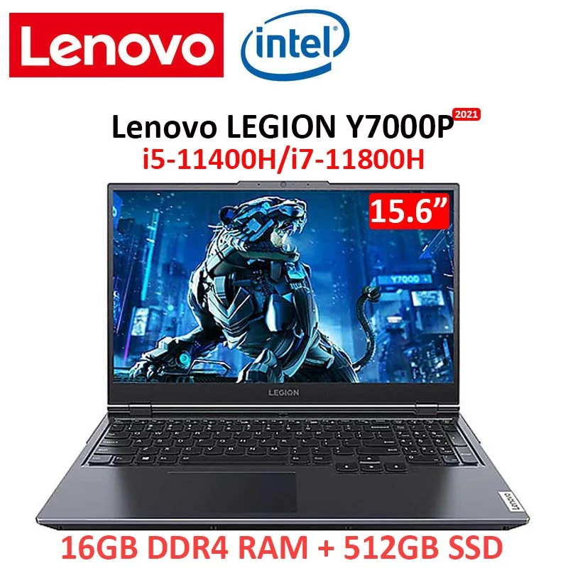 Lenovo Legion Y7000P 2021 15.6inch Gaming Laptop Intel i5-11400H/i7-11800H Geforce RTX 165Hz High Refresh Rate IPS Full Screen
